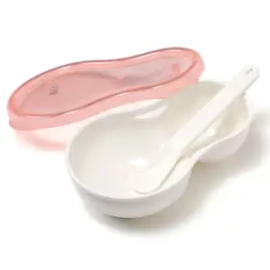 RK-3708 disegni di macinazione ciotola per l'alimentazione del bambino in plastica per uso alimentare portatile con cucchiaio e coperchio piccoli