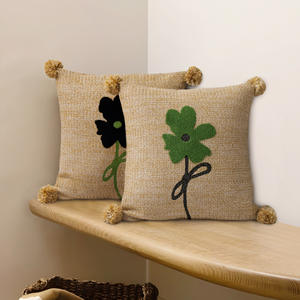 Style naturel Floral plante broderie Design Original taie d'oreiller <span class=keywords><strong>housse</strong></span> de coussin pour salon fête canapé décoration de la maison - Product Image 6