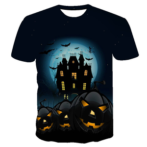 Free Shipping Printed Blank Premium Spooky Halloween Ghoul <strong>Face</strong> Easy Costume Youth <strong>T</strong>-<strong>Shirt</strong> Polyester - Product Image 1