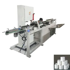 Rollo de papel higiénico de alta calidad, máquina cortadora vertical a hoja, maquinaria de corte, línea de producción de sierra de banda