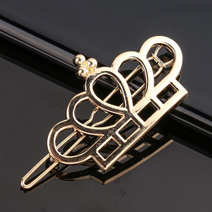 LRTOU Wholesale Custom Women Hair Accessories Hairgrip Hairclips Metal Simple Gold <strong>Silver</strong> Frog Hair <strong>Clip</strong> for Girls - Product Image 3