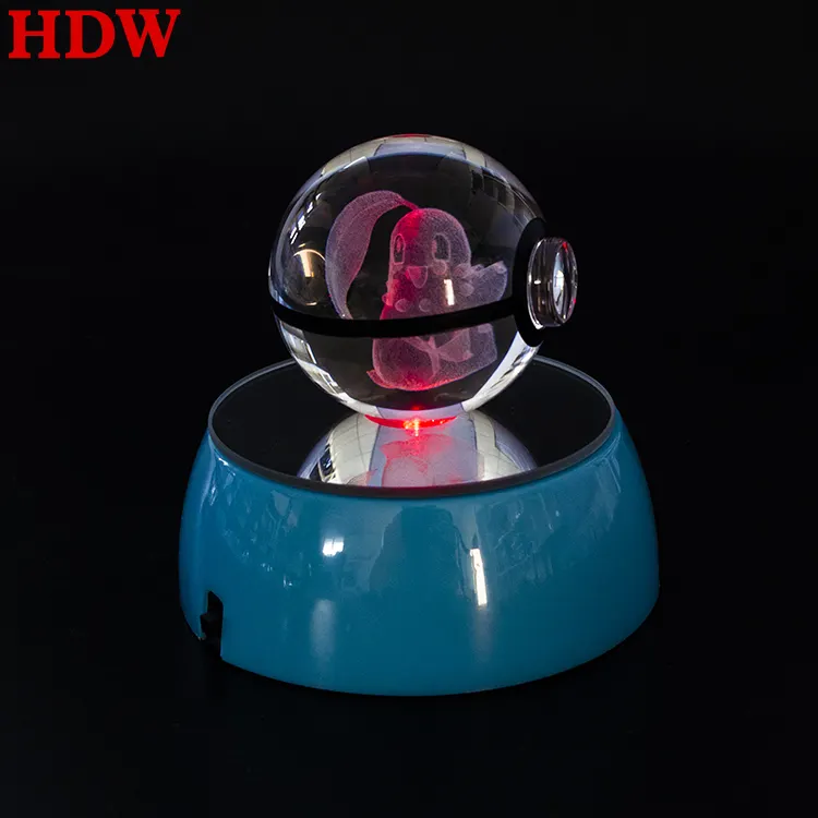 Magic Super Droom Bal Met Kleurrijke Led Crystal Pokeball Animatie Randapparatuur Geschenken 3d Lasergravure Crystal Ballen Te Koop