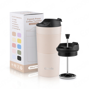 Cafetière de voyage en acier inoxydable à double paroi isolée sous vide pour l'extérieur - Product Image 1