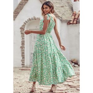 Robe longue d'été florale asymétrique FOXA pour femme, coupe trapèze, idéale pour les vacances, la plage ou les invitées de mariage - Product Image 3