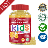 Neewwon Gummies Omega+DHA pour Enfants, Multivitamines Omega 3, 6, 9, Complément Alimentaire pour Soutenir le Cerveau, les Yeux et l'Immunité, Soin Nutritionnel Quotidien pour Enfants