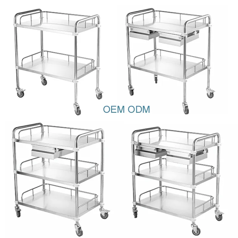 GoshenOEM病院用家具手術器具トロリー3層/棚医療臨床治療トロルカートトロリーカート