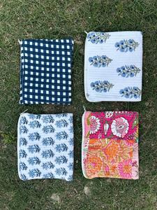 Premium Quilted Makeup Organizer Bag – Soft Cotton Cosmetic Pouch for Travel & Daily Use Handmade Bulk Product - Product Image 2