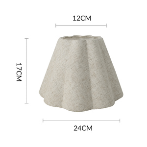 <span class=keywords><strong>Paralume</strong></span> moderno in tessuto a fiori a otto petali, copertura per lampada da tavolo in lino di cotone, con accessori per il soggiorno - Product Image 4