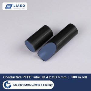 Tube conducteur en PTFE 4x6mm, rouleau de 500m, tube en fluoropolymère rempli de carbone, -70 à 260°C, pour le transfert de gaz et de poudres en zone antidéflagrante - Product Image 1
