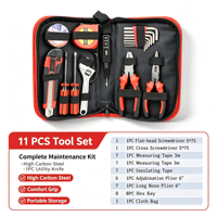 Kit d'outils portables 18 pièces – Ensemble d'outils à main polyvalent pour l'assemblage domestique, l'inspection électrique et la rénovation