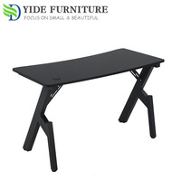 Bureau de travail simple noir pour ordinateur de bureau à domicile, table de jeu RGB, nouveau design