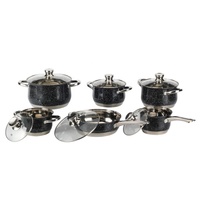 Ensemble de casseroles et poêles 12 pièces, compatible avec toutes les plaques de cuisson, batterie de cuisine antiadhésive à induction