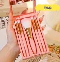Ensemble de pinceaux de maquillage miniatures roses à étiquette privée, très vendus, taille voyage, outils cosmétiques professionnels doux, logo personnalisé OEM