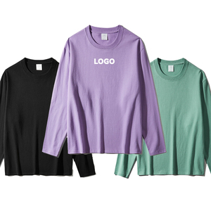 2025 algodón personalizado 230 gramos de cuello redondo talla grande <span class=keywords><strong>3x</strong></span> Camiseta de manga larga para hombre - Product Image 1