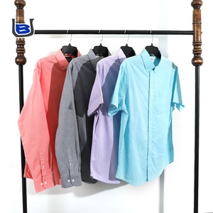 Tùy Chỉnh Thiết Kế Thêu Logo Cổ Điển Đồng Bằng Trang Phục Chính Thức Cotton Làm Việc Người Đàn Ông Của Áo Sơ Mi Nút Mans Ngắn Tay Áo Áo Sơ Mi - Product Image 6