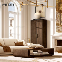 WBERT Table basse moderne de luxe en chêne Mulholland Plinth Design pour la maison de vie Hôtel Villa Style américain Bois massif