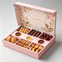 Boîte alimentaire personnalisée unique rose de qualité alimentaire pour restaurant, bento, livraison, plats à emporter, fête, plateau de dégustation de chocolat, plateau de déjeuner