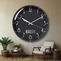 Horloge murale numérique électronique à affichage silencieux, style vintage antique, best-seller, nouvelle collection, décoration intérieure