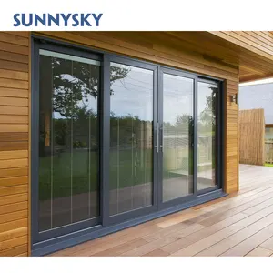 Sunnysky批发价大安全热断天井铝升降机滑动门双层玻璃滑动天井门