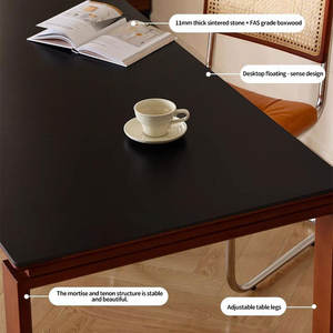 Table en bois massif de style japonais, rectangulaire, grande table, petit appartement, bureau, établi simple, vente en gros d'usine - Product Image 4