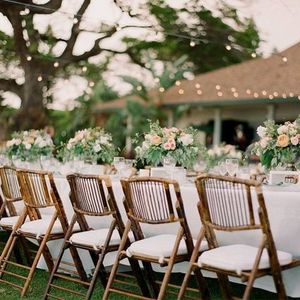 High Quality Outdoor Garden Portable Foldable <strong>Bamboo</strong> Folding Dining <strong>Chairs</strong> for Wedding Party Events - Product Image 6