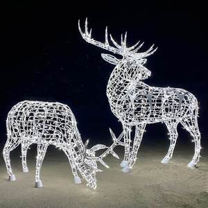 Escultura de Reno LED Grande para Exteriores, Decoración Navideña de Color Blanco Cálido para Calles y Parques - Product Image 4