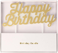 Bougies décoratives en forme de lettres « Joyeux Anniversaire » arc-en-ciel personnalisables avec logo pour fêtes d'enfants et Pâques – Vente en gros