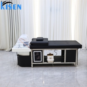 Kisen Commercial Salon Shampoo Bed with Plumbing System <b>LED</b> <b>Light</b> Therapy Head Spa Japeness Treatment Hair Wash Machine - Product Image 2