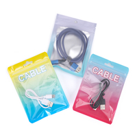 Kantong Plastik Zipper Transparan dengan Lubang Gantungan, Kemasan Resealable untuk Kabel Data USB, Earphone, dan Aksesoris Elektronik