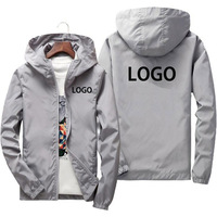 Nouveau Manteau Coupe-Vent Imperméable pour Homme avec Logo Personnalisé, Veste de Sport Séchage Rapide à Capuche et Fermeture Éclair