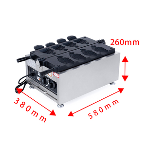Crème glacée antiadhésive commerciale 4 pièces et <span class=keywords><strong>gaufrier</strong></span> de poisson à bouche ouverte Machine à collation rotative électrique pour usage domestique et hôtelier - Product Image 2