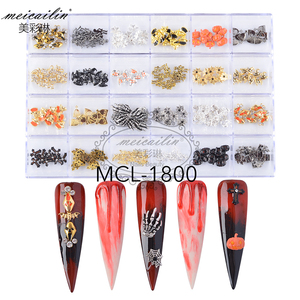 Araignée diamant crâne ongles alliage manucure Halloween Nail Art breloques Halloween fête fournitures paillettes manucure bricolage décoration - Product Image 2