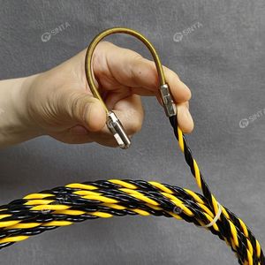 <span class=keywords><strong>Cinta</strong></span> Pasacables Triple Trenzada Amarilla y Negra <span class=keywords><strong>de</strong></span> 4.5mm x 20m, Material PET, para Pasar Cables a Través <span class=keywords><strong>de</strong></span> Paredes, para Electricistas - Product Image 4