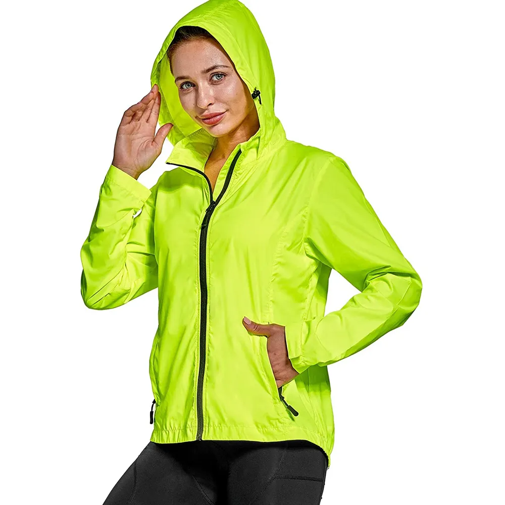 Модная женская одежда на заказ, ветровка, куртки для спортзала, светоотражающие куртки-бомберы для велоспорта и бега с капюшоном