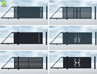 Clôture électrique en porte-à-faux Porte suspendue Porte linéaire en alliage d'aluminium Porte coulissante sans rail Conception de modélisation 3D