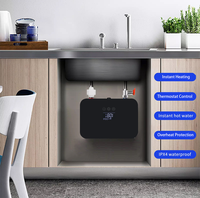Chauffe-eau électrique sans réservoir 220-240V 5.5KW, chauffage rapide, eau chaude instantanée, design fin et peu encombrant, mural, pour douche et cuisine