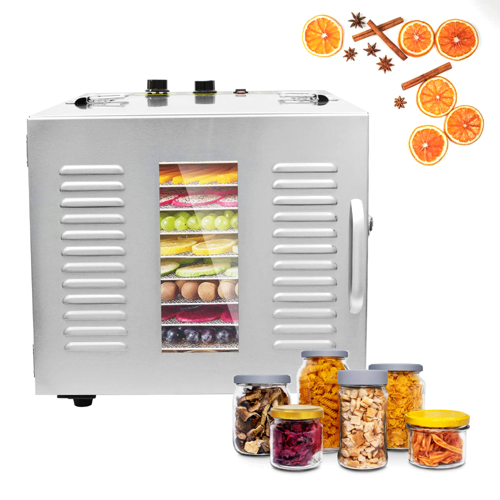 Edelstahl Gewerbliche Lebensmittel Rindfleisch trockner Trocken fleisch Trocken frucht industrie Jerky Dehydrate Machine 10 Tabletts Lebensmittel Obst Dehydrator