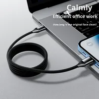 Câble de données magnétique rétractable Type-C 240W, gaine en PVC, blindage tressé, conducteur en cuivre étamé, charge rapide 5A, écouteurs USB