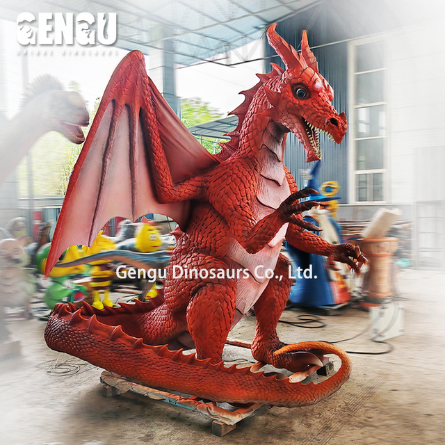 Animatronic Red Western Dragon 3D Big Dragon Factory Price Hot Sale