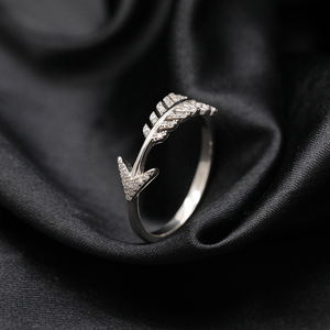 Fashion Cupid Arrow Pave CZ <strong>Statement</strong> <strong>Ring</strong> 925 Sterling <strong>Silver</strong> Minimalist Everyday Jewelry - Product Image 1