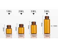 Mini flacon en verre borosilicate transparent 1ml 2ml 3ml 5ml avec bouchon à vis, réducteur d'orifice pour huiles essentielles et parfums, diffuseur
