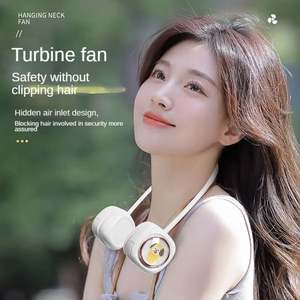 Cordless Low Noise <b>Neck</b> Fan Lightweight Air <b>Cooler</b> Usb Free Adjustment Airflow Wearable Neckband Fan for Cycling Camping Plastic - Product Image 1