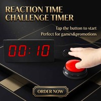 Chronomètre LED à 4 chiffres avec bouton de démarrage/arrêt et buzzer, pour carnaval, salle d'arcade et aire de jeux intérieure, vente en gros
