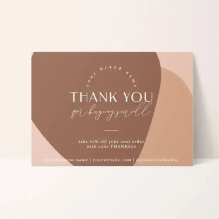 Hight Quality Custom Logo Eco Friendly Your Order Made My Day Small Business Thank You Card with Envelope