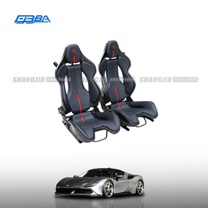เบาะนั่งรถแข่ง Scuderia แบบปรับแต่งได้ พร้อมโลโก้  ปรับเอนได้ หุ้มหนัง คาร์บอนไฟเบอร์ สำหรับ SF90 458 488 812 296GTB - Product Image 1