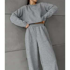 Custom New Autumn Women TwoPiece Pants, Sets Workout Sweatsuit Jogging Hooded Velour Equipment Tracksuits/