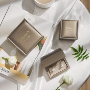 Custom Personalized Logo Cream Jewelry Packing <strong>Gift</strong> <strong>Box</strong> Rings <strong>Bracelets</strong> Ear Studs Necklaces PU Leather Jewellery <strong>Box</strong> with Logo - Product Image 5