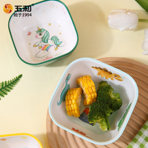 Wuhe Kids Cartoon Bowls Square Anti Scalding Baby Tableware For Children Mealtime Use - Product Image 4