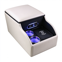 Boîte de rangement pour accoudoir de siège arrière de voiture avec porte-gobelet et organisateur de rangement
