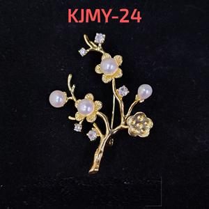 Broche de Perlas de Agua Dulce y Latón Vintage al por Mayor para Decoración de Bufandas y Abrigos en Bodas y Fiestas, Disponible al Mejor Precio - Product Image 1